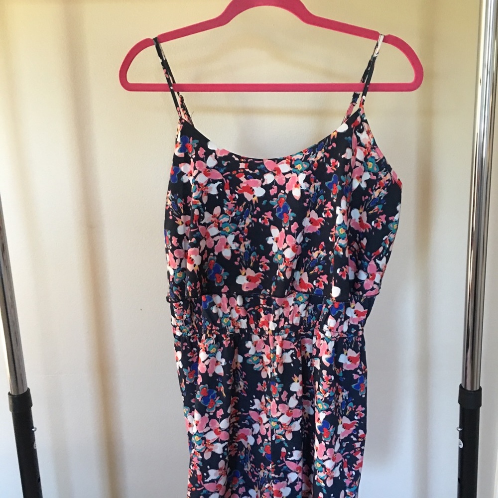 Charlotte Russe Blue Floral Romper